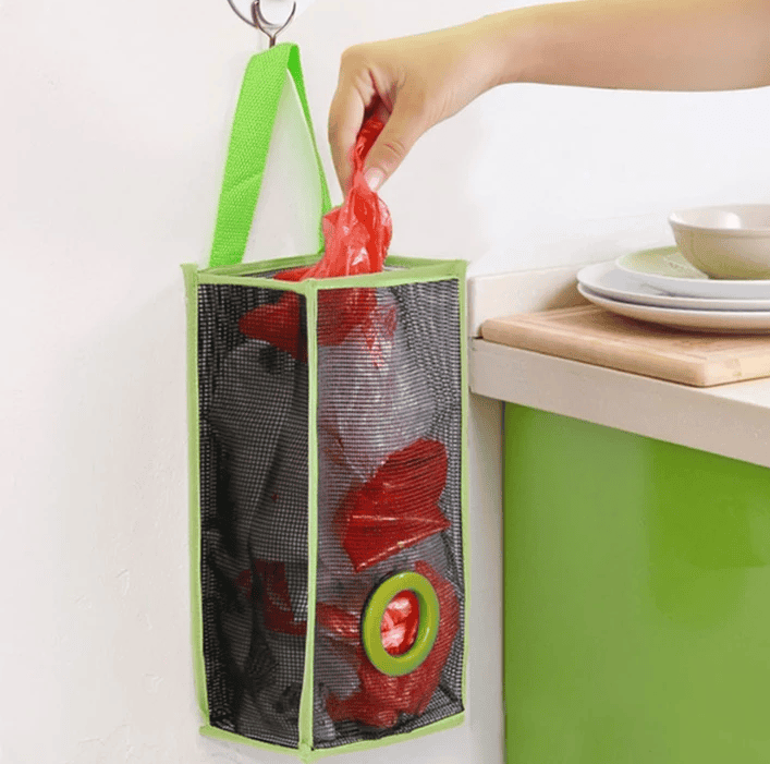 Plastic Bag Storage Basket, Wall-Mounted Plastic Bag Holder, Storage Bag For Shoppers Plastic Bag Storage Basket, Wall-Mounted Plastic Bag Holder, Storage Bag For Shoppers